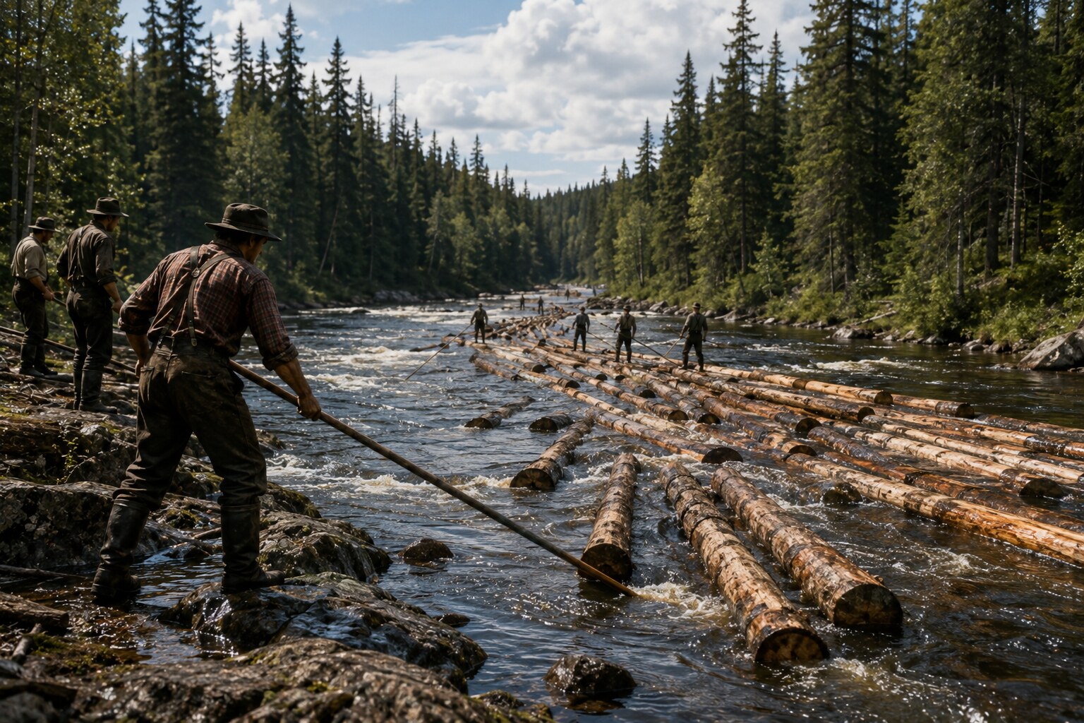 Historical log driving